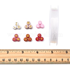 DIY Flat Round with Letter Acrylic Beads Bracelets Making Kits&nbsp;DIY-FS0008-90