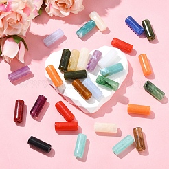 30Pcs 3 Colors Column Imitation Gemstone Acrylic Beads&nbsp;OACR-YW0002-52A