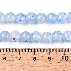 Drawbench Crackle Glass Beads Strands&nbsp;GLAA-N006-8mm-04