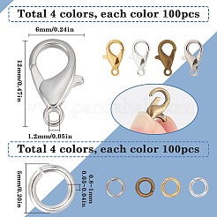 400Pcs 4 Colors Zinc Alloy Lobster Claw Clasps&nbsp;FIND-SP0001-35