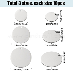30Pcs 3 Styles 201 Stainless Steel Mirror Polished Finish Stamping Blank Tag Pendants&nbsp;STAS-SC0008-95