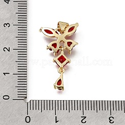 Brass Micro Pave Cubic Zirconia Pendants&nbsp;CU-E002-06G-05