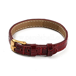 Leather Textured Bracelet Straps Slide Wristbands for Slide Charms&nbsp;AJEW-K232-01G