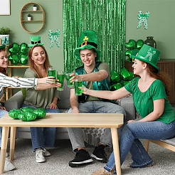 Saint Patrick's Day Theme Polyester Shamrock Printed Ribbon&nbsp;OCOR-WH0100-72