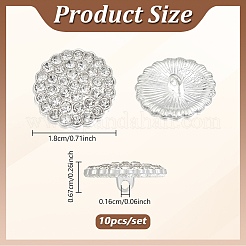 10Pcs 1-Hole Zinc Alloy Rhinestones Flat Round Buttons&nbsp;BUTT-NB0002-01A