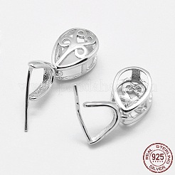Anti-Tarnish Rhodium Plated 925 Sterling Silver Pendant Bails&nbsp;STER-E050-36P-A