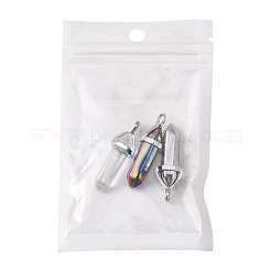 3Pcs 3 Colors Faceted Bullet Glass Pointed Pendants&nbsp;KK-FS0001-09