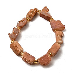 Electroplated Natural Druzy Agate Beads Strands&nbsp;G-R012-A02-07
