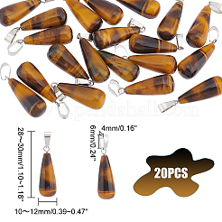 20Pcs Natural Tiger Eye Pendants&nbsp;G-UN0001-24