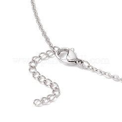 304 Stainless Steel Empty Macrame Pouch Star Moon Pendant Cable Chain Necklace Making&nbsp;NJEW-JN05277-01