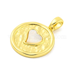 Brass Pave Shell Pendants&nbsp;KK-P263-01A-G