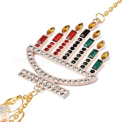 Candle Alloy Rhinestone & Glass Crystal Suncatchers&nbsp;HJEW-E013-06G