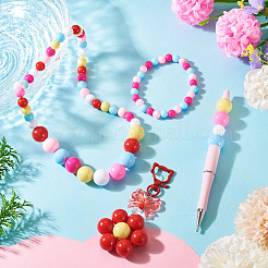 100Pcs 5 Styles Opaque Acrylic Beads&nbsp;MACR-TADJ0001-12A