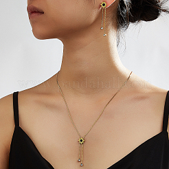 Women's Stainless Steel Stud Dangle Earrings & Lariat Necklaces Sets&nbsp;EB5177-2