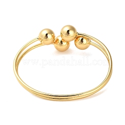 Brass Round Ball Torque Bangles for Women&nbsp;BJEW-M312-04G