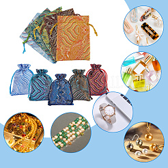 10Pcs 10 Styles Silk & Brocade Pouches&nbsp;ABAG-NB0001-86