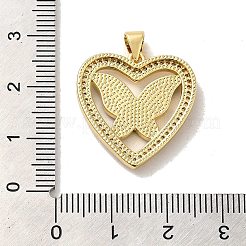 Rack Plating Brass Micro Pave Cubic Zirconia Pendants&nbsp;KK-D088-02G