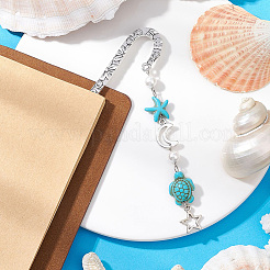 6Pcs 2 Colors Alloy Hook Bookmarks&nbsp;AJEW-CP0009-17