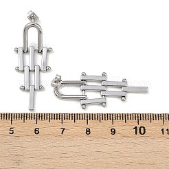 Brass Triangle Tassel Stud Earrings&nbsp;EJEW-K309-17P