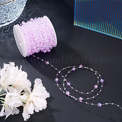 Acrylic Round Beaded Link Chains&nbsp;DIY-MB0007-001C