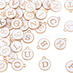 36Pcs 36 Styles Letter A~Z & Number 0~9 Alloy Enamel Charms&nbsp;ENAM-TA0003-11B