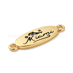 Beach Theme Rack Plating Brass Oval Connector Charms&nbsp;KK-P261-08F-G02