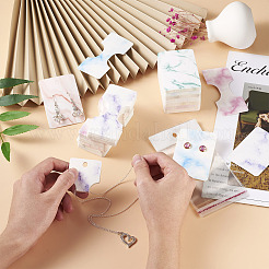 210Pcs Marble Pattern Paper Hair Ties & Earring Display Card Sets&nbsp;CDIS-FW0001-03