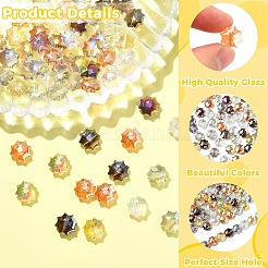60Pcs 6 Colors Electroplate Transparent Glass Beads&nbsp;EGLA-YW0005-78