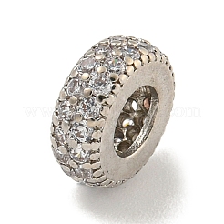 Rack Plating Brass Cubic Zirconia European Beads&nbsp;KK-L215-003P