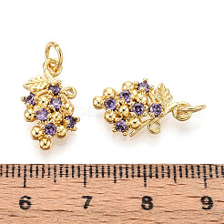 Brass Micro Pave Cubic Zirconia Pendants&nbsp;KK-N265-27G