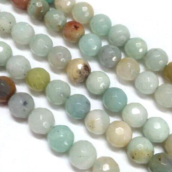 Natural Flower Amazonite Beads Strands&nbsp;X-G-G542-8mm-02