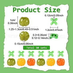 30Pcs 3 Colors Autumn Resin Pumpkin Beads&nbsp;RESI-YW0006-50