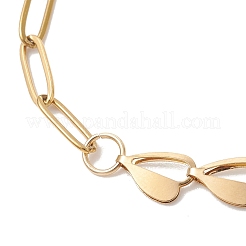 2Pcs 304 Stainless Steel Asymmetric Heart Link Chains Bracelets&nbsp;BJEW-JB13510