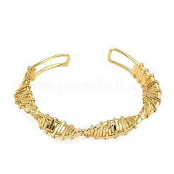 Twisted Brass Cuff Bangles for Women&nbsp;BJEW-C112-02G