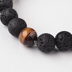 Natural Lava Rock Beaded Stretch Bracelets&nbsp;BJEW-JB02294-03