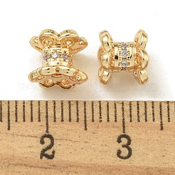 Rack Plating Brass Micro Pave Cubic Zirconia Beads&nbsp;KK-K386-06G-01
