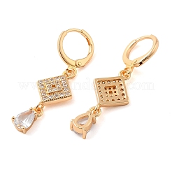 Rack Plating Golden Brass Dangle Leverback Earrings&nbsp;EJEW-B037-15G
