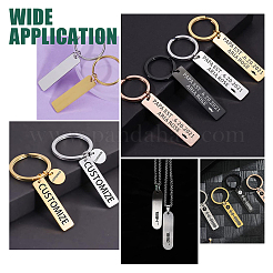 20Pcs 201 Stainless Steel Rectangle Stamping Blank Tag Pendants&nbsp;STAS-UN0063-43