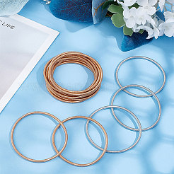 40Pcs 2 Colors Carbon Steel Round Snake Chains Stretch Bracelets Set for Women&nbsp;BJEW-BC0001-09