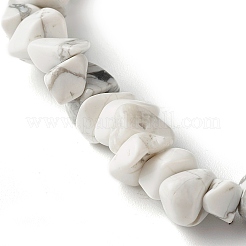 Synthetic White Howlite Chip Bead Stretch Bracelets for Children&nbsp;BJEW-JB06388-07