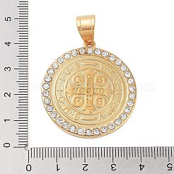 Ion Plating(IP) 304 Stainless Steel Micro Pave Clear Cubic Zirconia Pendants&nbsp;STAS-K281-01G