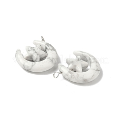 Natural Howlite Pendants&nbsp;G-Z086-01P-18