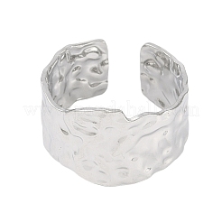 Non-Tarnish 304 Stainless Steel Textured Open Cuff Rings&nbsp;LS-RJEW-C095-08C-P