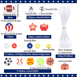 Independence Day & Sports Theme DIY Polymer Clay Beads Bracelets Making Kits&nbsp;DIY-SP0002-53