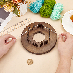 Hexagon Wood Crochet Blocking Board with Pins&nbsp;DIY-WH0499-15
