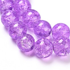 Spray Painted Crackle Glass Beads Strands&nbsp;CCG-Q001-10mm-12