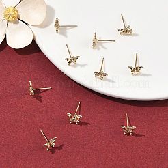 SHEGRACE Brass Micro Pave Clear Cubic Zirconia Stud Earrings&nbsp;XGRQ4N197-725G