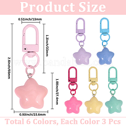 18Pcs 6 Colors Resin Star Pendant Decoraitons&nbsp;FIND-BBC0004-92