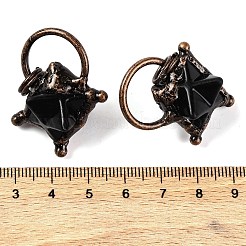 Natural Obsidian Merkaba Star Pendants&nbsp;G-C144-02R-05
