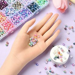 1350Pcs 18 Style Rainbow ABS Plastic & Acrylic Imitated Pearl Beads&nbsp;DIY-YW0007-99